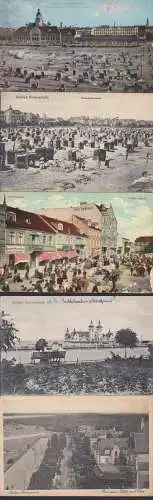 Swinemünde Großer Markt Gustav Kandorowicz, Seebrücke Kaiser-Friedrich-Bad 5 Karten