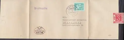 Zwönitz Vignette Sachsendreier, FDC für 2483 auf Einladungsschreiben Klubhaus "messtreff" Sachsensammler