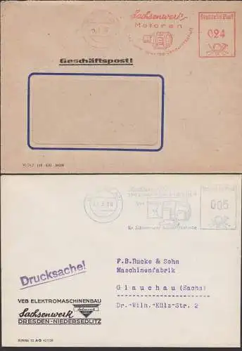 Dresden Sachsenwerk zwei AFS 4.1.52 bzw. 13.3.59 mit Abb. Elektromotoren dabei Typ ODKn Kranmotor