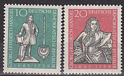 Georg Friedrich Händel Stadtwappen Halle Germany DDR 682/83 postfrisch