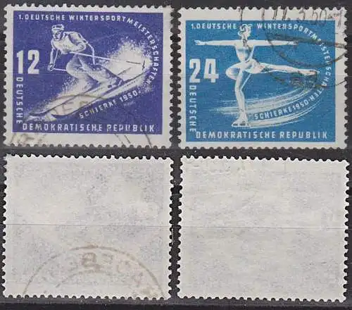 patinage artistique, ski jumping Germany EAST, Schirke Wintersportmeisterschaften DDR 246/47 used Eiskunstlauf