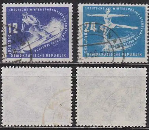 patinage artistique, ski jumping Germany EAST, Schirke Wintersportmeisterschaften DDR 246/47 used Eiskunstlauf