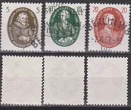 Heinrich Hertz, Leonhard Euler, Naturwissenschaftler DDR 574/09 gestempelt