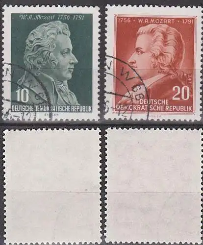 Mozart, Wolfgang Amadeus (1756 - 1791)  DDR 510/11 gestempelt