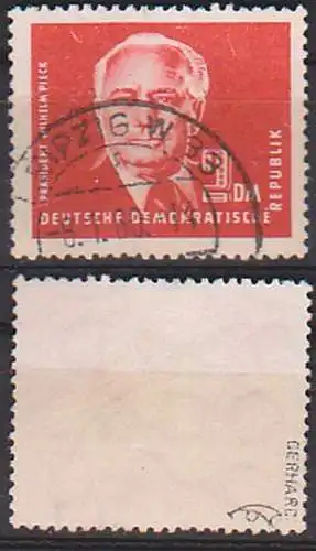 Wilhelm Pieck II 2 DM gest. Wz. Posthorn, geprüft Germany East DDR 326 bedarfsgestempelt