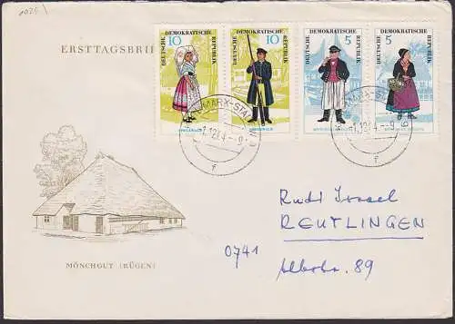 Trachten aus dem Spreewald 5/5 Pf. Mönchgut (Rügen) DDR 1074/75