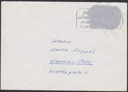 Postkrieg Sondermarke unkenntlich gemacht 20 Jahre Vertreibung, MWSt. Brief aus Iserlohn