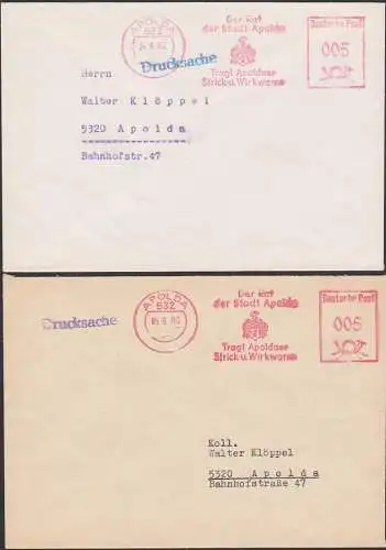 Apolda AFS Rat der Stadt  mit Stadtwappen je auf Drucksache