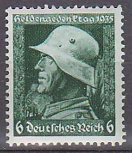 Heldengedenmktag 1935 6 Pf. mit senkr. Riffelungen DR 569 x  postfrisch