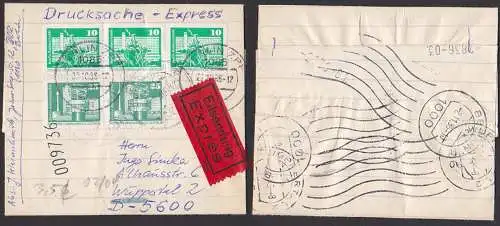 Streifbandsendung Drucksache-Eilsendung Berlin nach Wuppertal 11.10.85