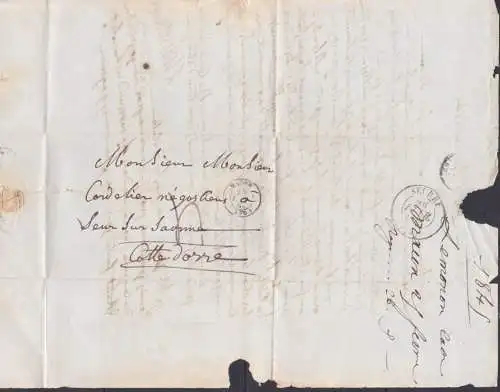 MACON vorphilatélie letter letre 1842, Schreiben mit viel Text, Frankreich nach Seurre