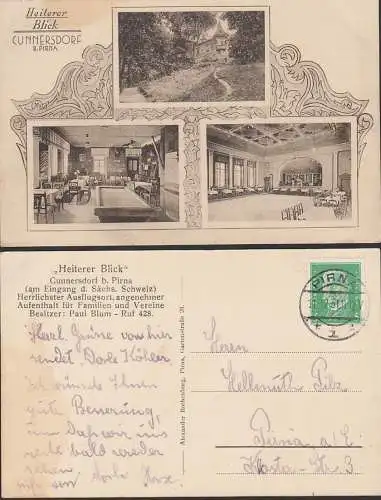 Cunnersdorf bei Pirna Sächsische Schweiz, Gaststätte "Heiterer Blick" 11.12.31