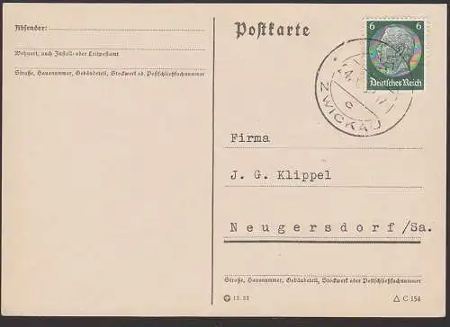 Zwickau Cvikov Sudetenland - sogenannte Befreiungsstempel 24. X. 1938, aptierter St.