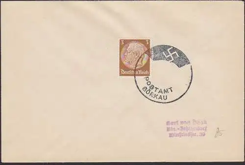 Görkau Jirkov Postamt Hoheitszeichen,  Sudetenland - sogenannte Befreiungsstempel (1938)