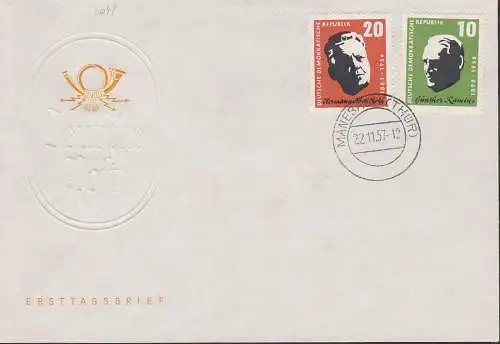 Hermann Abendroth, Rünther Ramin FDC mit Tagesst. Manebach DDR 604/05