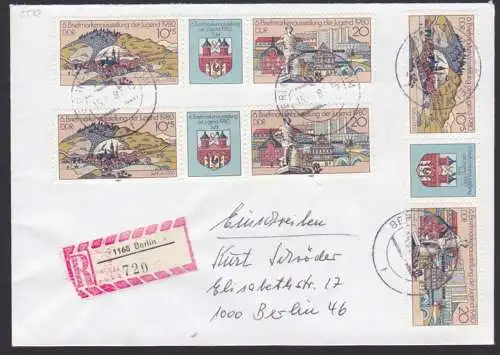 Suhl Briefmarkenausstellung R-Bf mit Zdr. in MeF DDR 2532/33