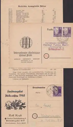 Berlin-Charlottenburg Angebotsliste mit 6 Pfg. Gerhardt Hauptmann, in Dresden nachträglich entwertet 21.11.46, 6 Pf. (2)