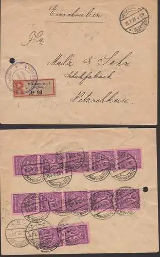 Reichenbach Vogtland R-Brief vom Finanzamt 21.7.23, rs. MeF 50 M (12), D 73