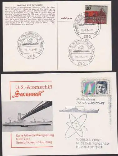 nuclear Atomschiff Savannah, SoSt. USA und Bremerhaven, 1. Atlantiküberquerung