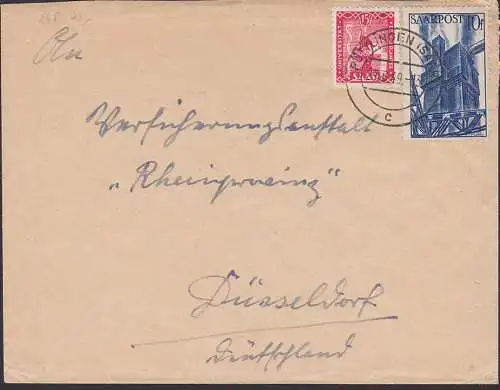 Püttlingen (Saar) Brief vom 23.6.49 mit Saar 248 nach Düsseldorf