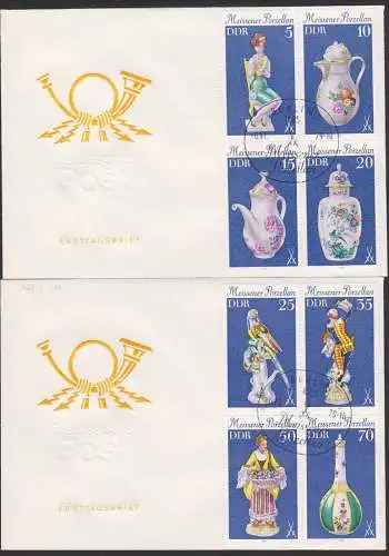 Meissner Porzellan DDR FDC 2464/71 Zusammendrucke, SoSt. Meissner Schwerter, neutraler Umschlag