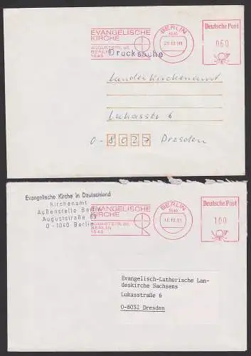 Berlin Evangelische Kirche, zwei AFS 1991, dabei Drucksache nach Dresden VGO