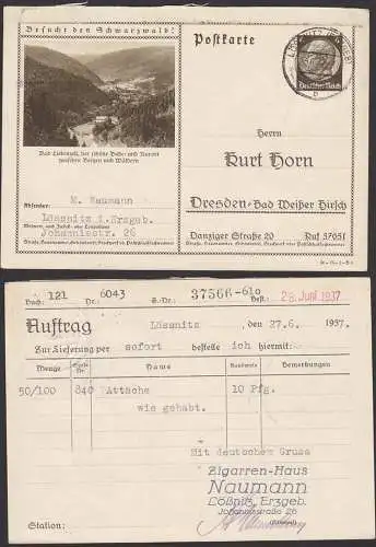 Bad Liebenzell 6 Pf. GA "Besucht den Schwazwald" Bp-Karte 36-75-1-B4, beidseitig privater Zudruck Lössnitz