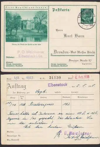 Altona Hamburg Bildpostkarte P231/02 mit privatem Zudruck, Eibenstock 5.8.38 nach Dresden Bad Weißer Hirsch