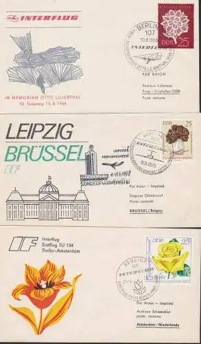 Leipzig Luftpost SoSt. Leipziger Messe je mit 25 Pfg. SoMkn frankiert portogenau Prag, Amsterdam, Giftpilze, Rosen