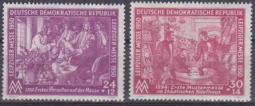 DDR Leipziger Frühjahrsmesse 1950 MiNr. 248 - 249 ** Ausgust der Starke  Böttger Porzellan