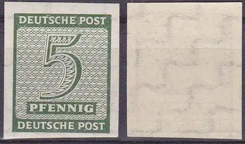 SBZ Westsachsen 5 Pf. Ziffern I (Mi. 116Y **)