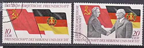 Erich Honecker Leonid Breschnew  Deutsch-Sowjetische Freundschaft gestempelt kpl. Satz