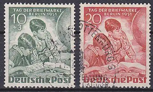 Berlin 80/81 Tag der Briefmarke 1951 Jugend mit Album vor Globus Sammler