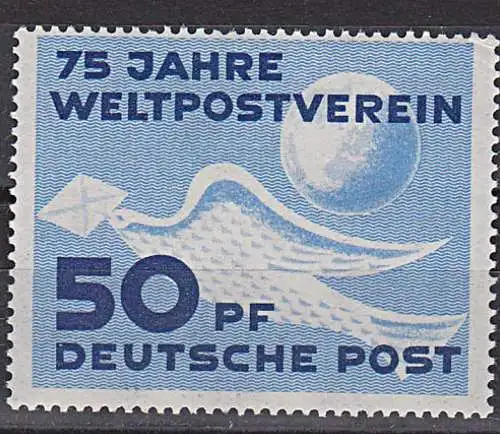 Weltpostverein Friedenstaube mit Erdkugel DDR 242 ** 75 Jahre
