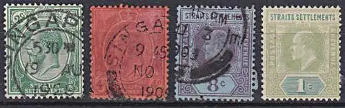 Straits Settlements Singapore Singapor  König von Großbritanien 3 Werte gest. und 1 Wert * (ohne Gummi)
