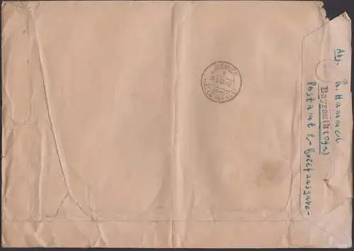 BiZ Zehnfach-Frankatur mit 5 M Taube MiNr. 962P OR ndgz (gest. 250,-), Eilboten Einschreiben Bayreuth n. Diemitz