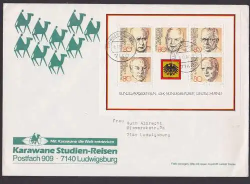 BRD Block 18 Bundespräsidenten, Ludwigsburg (Württ), Gustav Heinemann, Theodor heuss, Walter Scheel, Lübke
