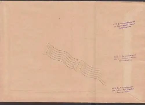 Dresden 23.9.65, ZKD-Brief D2 lilarosa mit Plattenfehler "fehlende Granne" VEB Sondermaschinenwerk, Mke 2mm Riss ur.