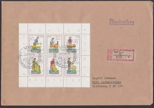 Historisches Spielzeug FDC Kleinbg. 2758/63 R-Brief, Handwerker, Zimmermann Wagner, Büttner, Gerber
