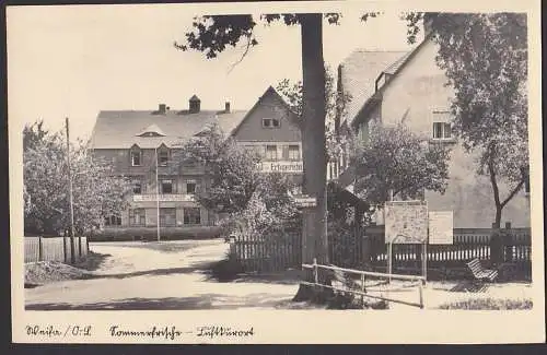 Weifa über Neukirch Oberlausitz Gaststätte Erbgericht Kinderferinlager Deutsche Werkstätten Hellerau, Fotokarte 1954
