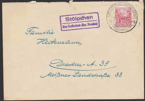 Stölpchen über Großenhain (Bz. Dresden)  PSSt., Z2, 10.7.54