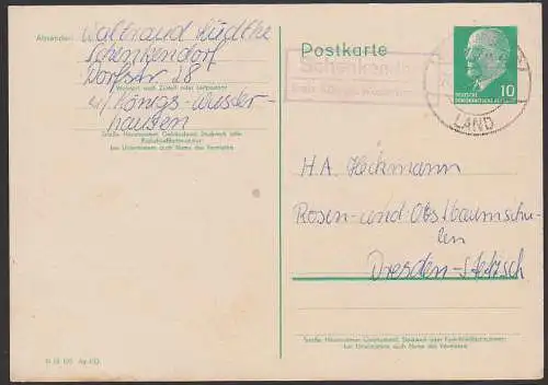 Schenkendorf Kreis Königs Wusterhausen Poststellenstempel 10 Pfg. Ganzsache