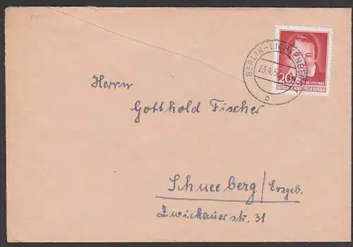 Heinrich Heine DDR 517 Berlin-Lichtenberg 23.4.56 nach Schneeberg