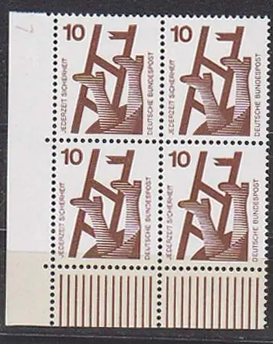 Bogenmarke 10 Pfg. Unfallverhütung defekte Leiter mit Druckerzeichen BRD 694 A DZ 7 postfrisch