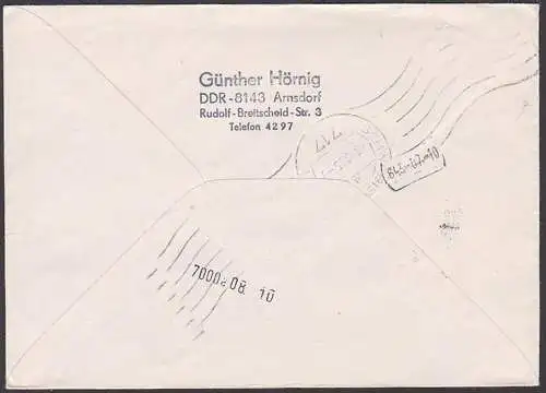 Neuglobsow WM im Orientierungstauchen DDR 2962/63,  Eil-Sdg. nach Schwäbisch Hall BRD