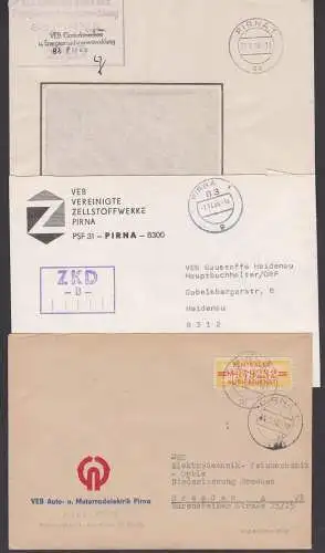 Pirna 3 ZKD-Belege Zellstoffwerke Gasturbinenbau Energiemaschinenentwicklung, Auto- Motorradelektronik ZKD B17M