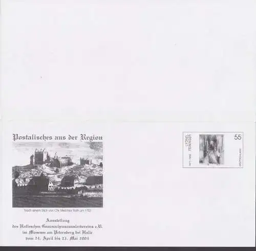 Petersberg bei Halle Einladung Halleschre GA-Sammlerverein mit Abb. um 1750 und SoMke Bund 55 Cent, Flyer