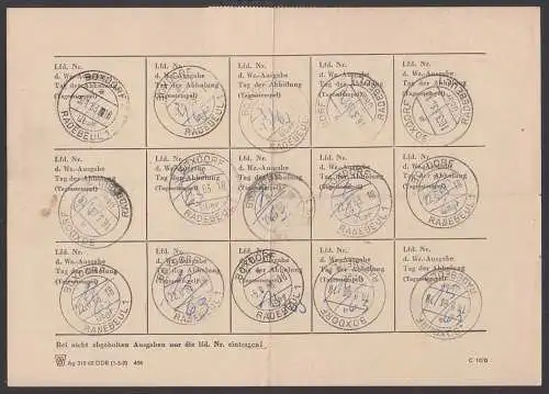 Sammlerausweis der DDR Boxdorf üb. Radebeul, 20 Pfg. Walter Ulbricht DDR 848(5), mittig gefaltet, zum Bezug von 3 Sätzen