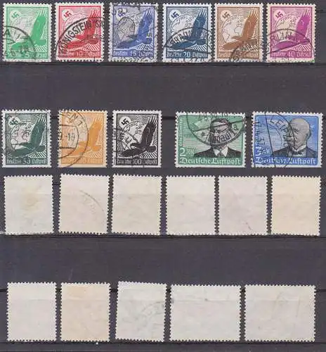 Germany 529/39 gestempelt Flugpostmarken Steinadler Graf von Zeppelin Otto Lilienthal
