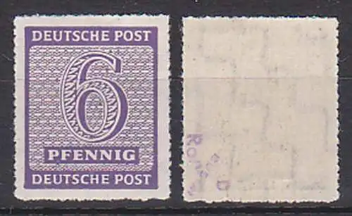 Rosswein Roßwein 6 Pf. postfrisch mit Postemeisterzähnung 117DX geprüft